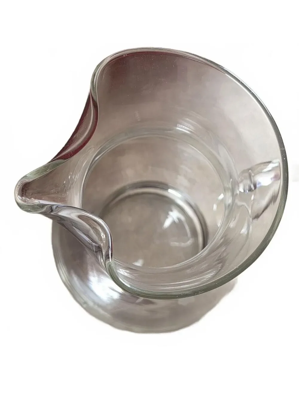 Princess House Heritage Glass Pitcher Vintage Clear Crystal Etched Floral 9.5